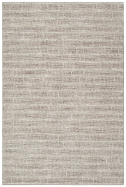 Rectangular beige textured area rug, 4' x 6', with a subtle cream and tan stripe pattern; modern neutral floor covering.