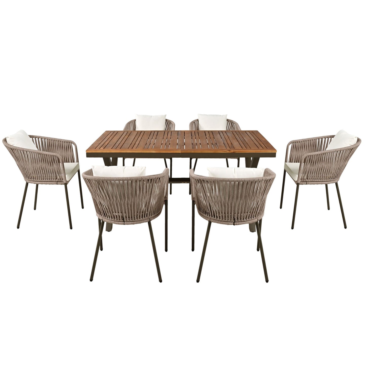 7 Pieces Patio Dining Set, All-Weather Outdoor Furniture Set