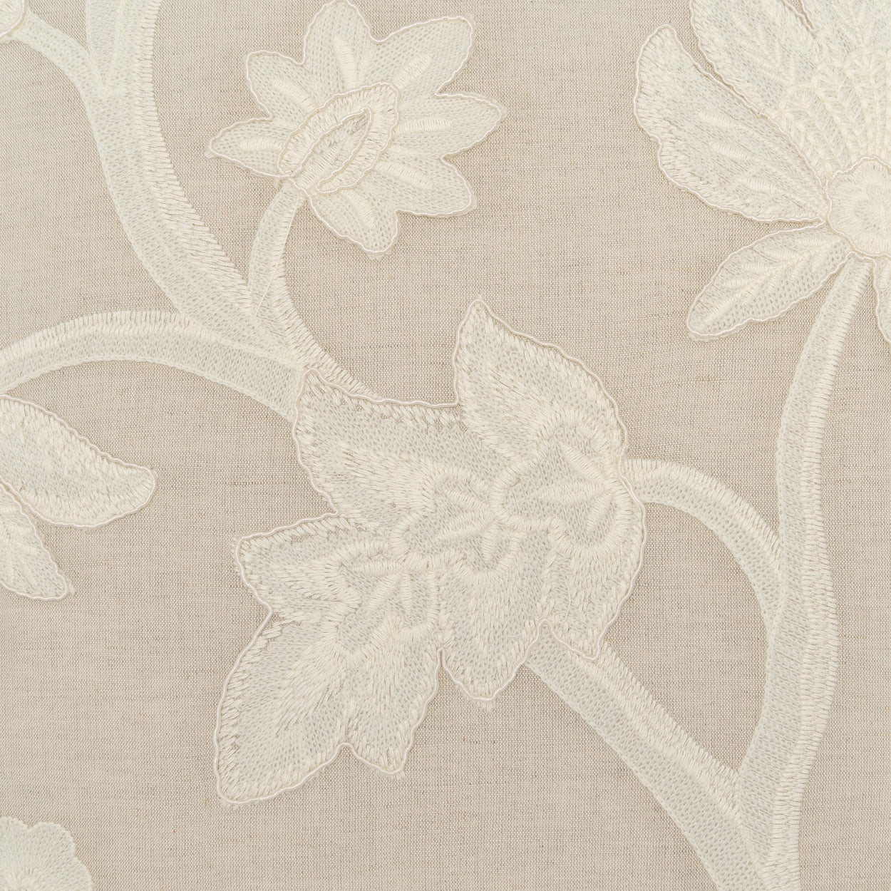 D.V. KAP HOME   24" x 24" Botanique Floral, Embroidery, Farmhouse, Traditional    - 4429-2424