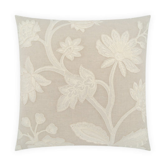 D.V. KAP HOME   24" x 24" Botanique Floral, Embroidery, Farmhouse, Traditional    - 4429-2424
