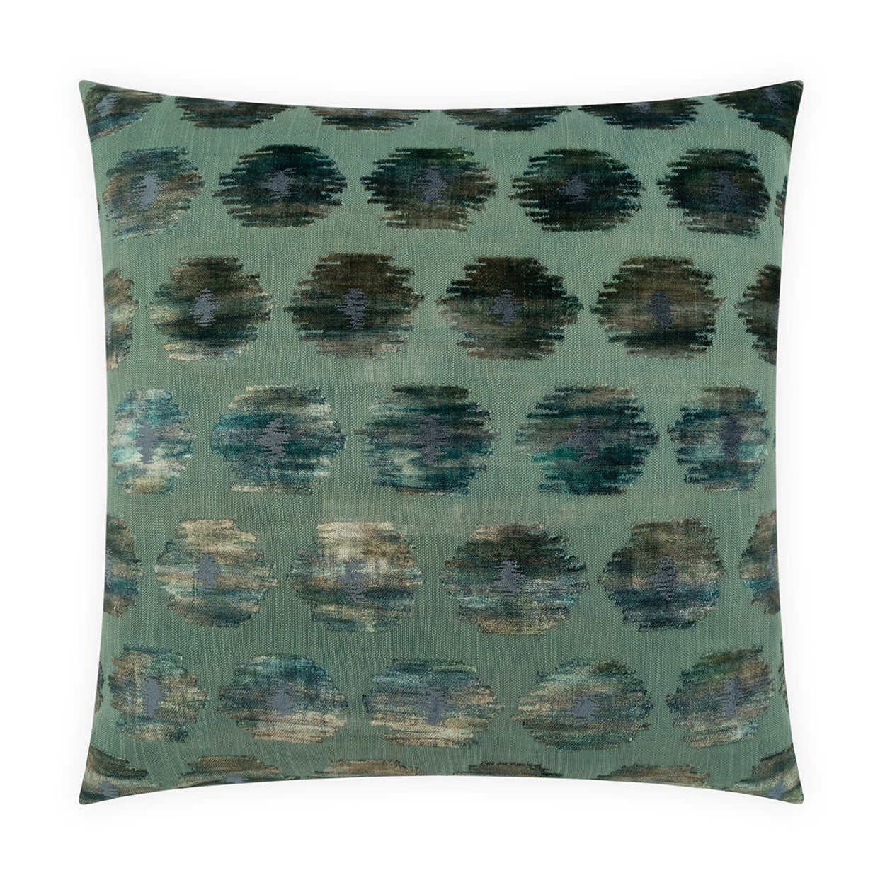 D.V. KAP HOME   24" x 24" Jalico Pillow - Teal Traditional, Transitional, Glam, Circular - Dots    - 4444-T-2424