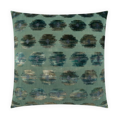 D.V. KAP HOME   24" x 24" Jalico Pillow - Teal Traditional, Transitional, Glam, Circular - Dots    - 4444-T-2424