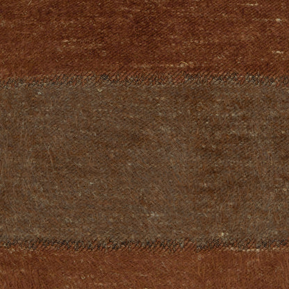 24x24 Mustang Pillow in Russet featuring a two-tone textured woven design with broad horizontal bands in rich russet and a soft neutral tone, finished with the same fabric on both sides and a 95% feather and 5% down insert.