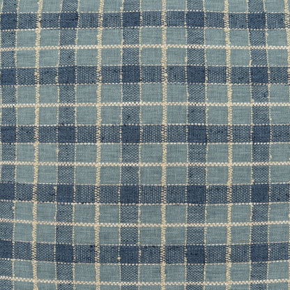 D.V. KAP HOME   24" x 24" Wickerwork Plaid Pillow - Denim     - 4485-D-2424