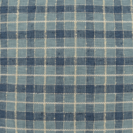 D.V. KAP HOME 4485-D-YARD Wickerwork Plaid Fabric - Denim      - Wickerwork Plaid