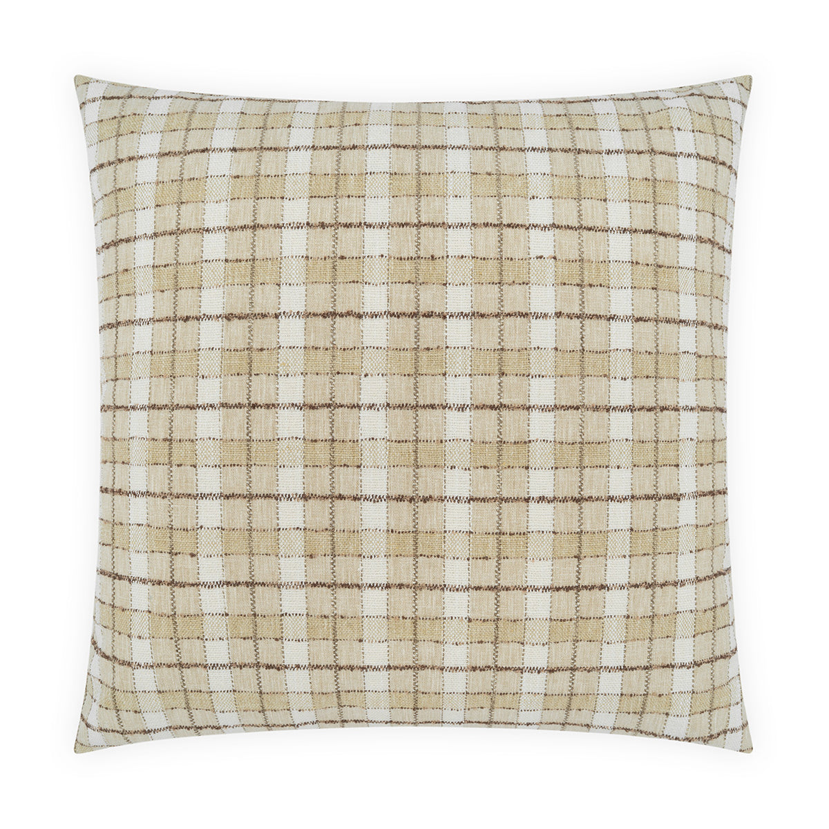 D.V. KAP HOME   24" x 24" Wickerwork Plaid Pillow - Natural     - 4485-N-2424