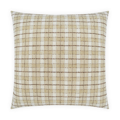 D.V. KAP HOME   24" x 24" Wickerwork Plaid Pillow - Natural     - 4485-N-2424