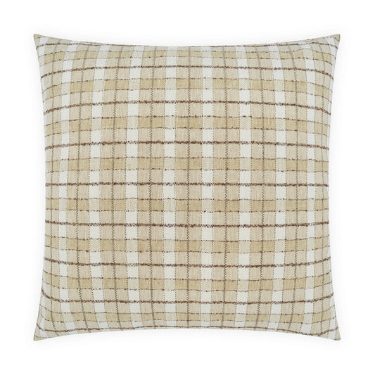 D.V. KAP HOME   24" x 24" Wickerwork Plaid Pillow - Natural     - 4485-N-2424