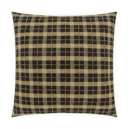 D.V. KAP HOME   24" x 24" Wickerwork Plaid Pillow - Sable     - 4485-S-2424