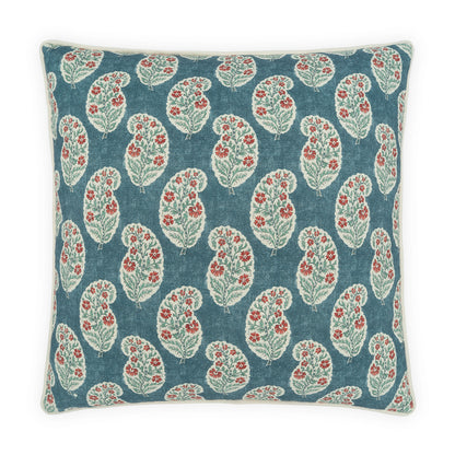 D.V. KAP HOME   24" x 24" Boteh Pillow - Indigo     - 4494-I-2424