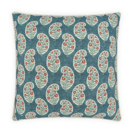 D.V. KAP HOME   24" x 24" Boteh Pillow - Indigo     - 4494-I-2424