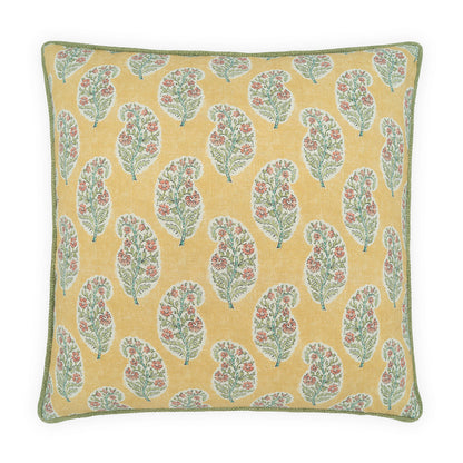 D.V. KAP HOME   24" x 24" Boteh Pillow - Saffron     - 4494-S-2424