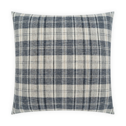 D.V. KAP HOME   24" x 24" Breton Plaid Pillow - Atlantic     - 4495-A-2424
