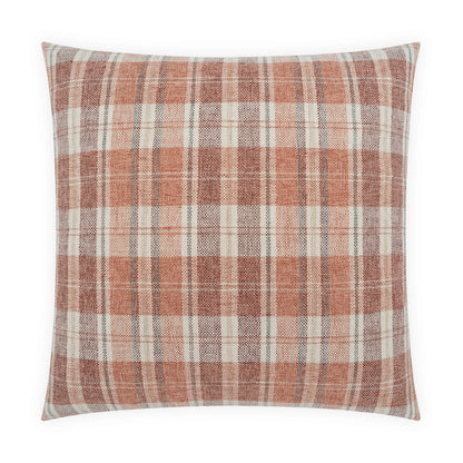 D.V. KAP HOME   24" x 24" Breton Plaid Pillow - Berry     - 4495-B-2424