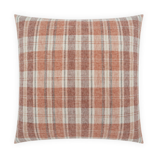 D.V. KAP HOME   24" x 24" Breton Plaid Pillow - Berry     - 4495-B-2424