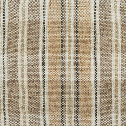 D.V. KAP HOME 4495-N-YARD Breton Plaid Fabric - Natural      - Breton Plaid