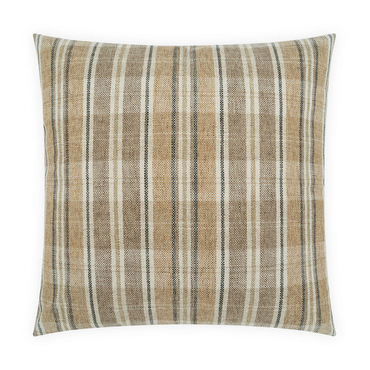 D.V. KAP HOME   24" x 24" Breton Plaid Pillow - Natural     - 4495-N-2424