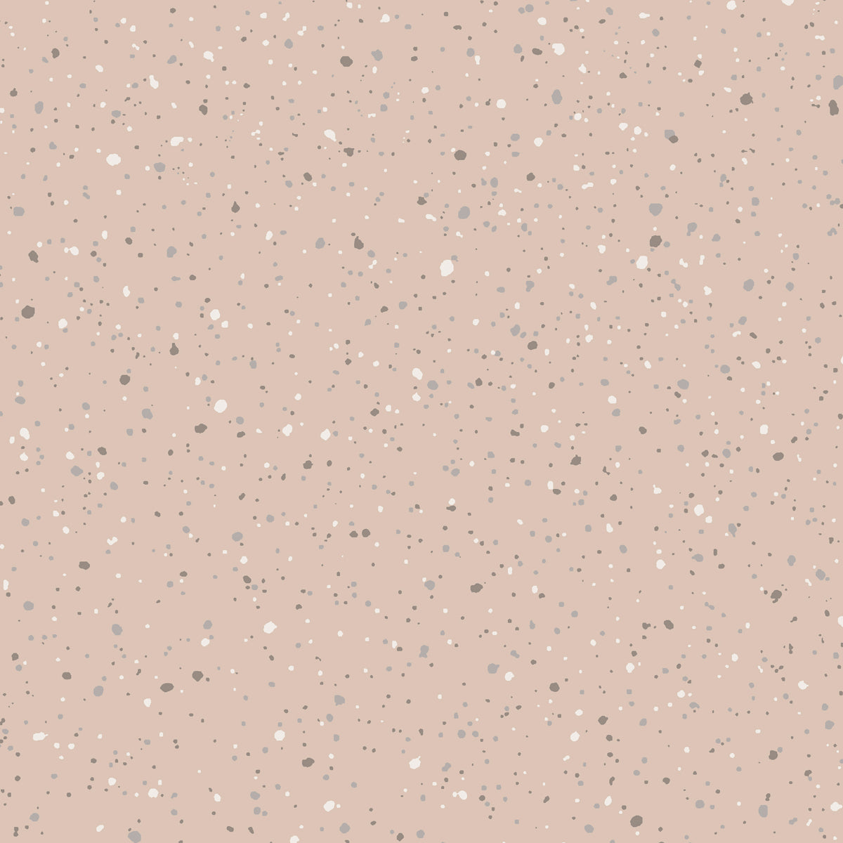 Soft pink wallpaper with a petal-inspired pattern and white, gray, and taupe speckles; modern decorative surface.