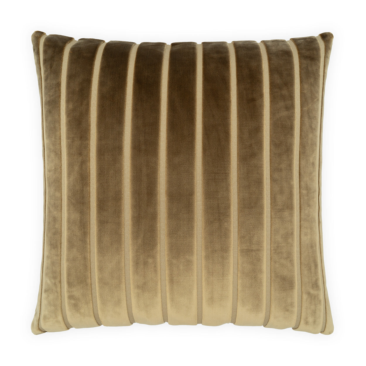 D.V. KAP HOME   24" x 24" Elysian Stripe Pillow - Walnut     - 4514-W-2424