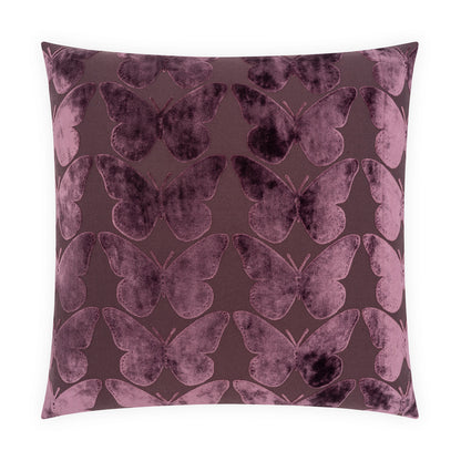 D.V. KAP HOME   24" x 24" Flutterby Pillow - Aubergine     - 4530-A-2424