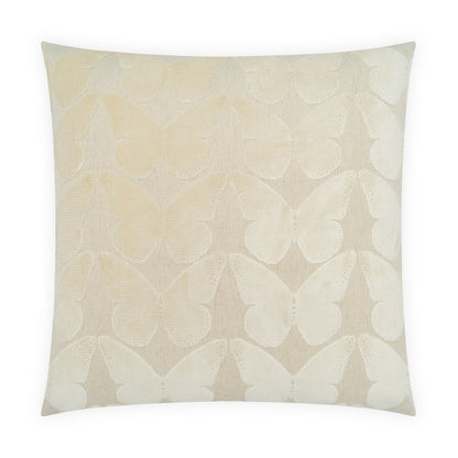 D.V. KAP HOME   24" x 24" Flutterby Pillow - Ivory     - 4530-I-2424