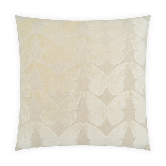 D.V. KAP HOME   24" x 24" Flutterby Pillow - Ivory     - 4530-I-2424