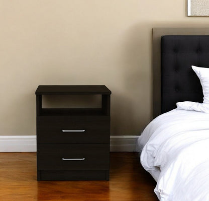 20" Wood Two Drawer Nightstand
