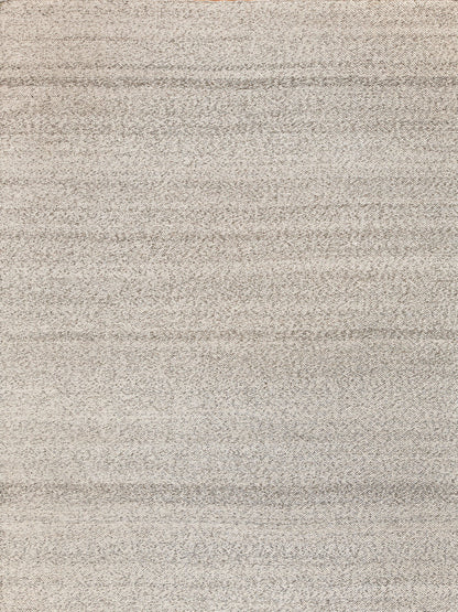Beige textured rug with soft woven pile and subtle horizontal stripes for living room or bedroom.