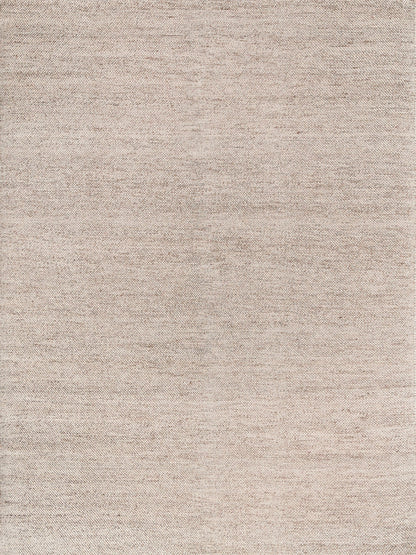 Beige woven rug texture with subtle heathered fibers.