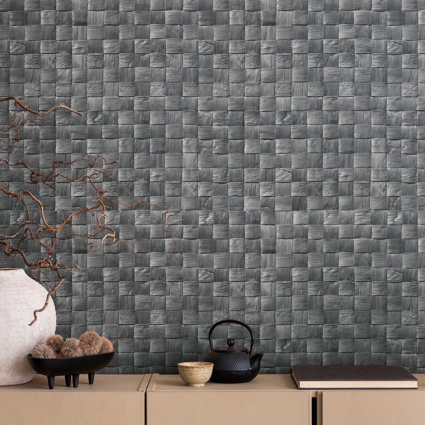 GALERIE WALLCOVERINGS The Woods and Wicker    Silver - Grey   - 45743