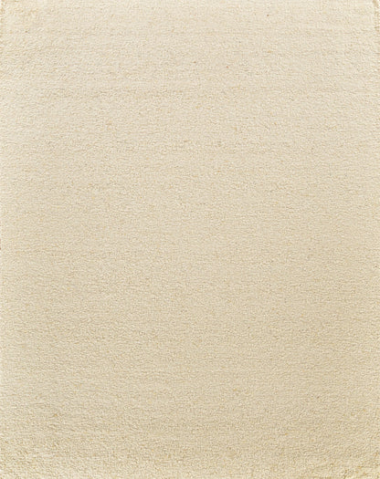 Beige flat-weave rug with a textured surface in a warm neutral tone, suitable for living room or bedroom; size 9' x 12'.