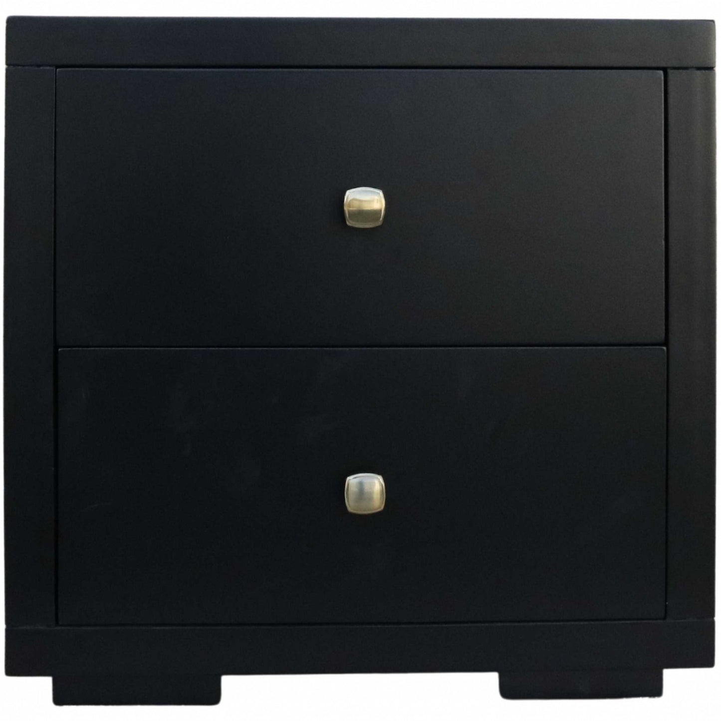 Moma Black Wood Platform Full Bed With Nightstand