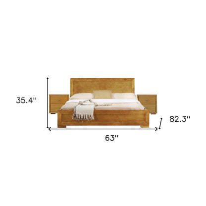 Moma Black Wood Platform Twin Bed With Nightstand