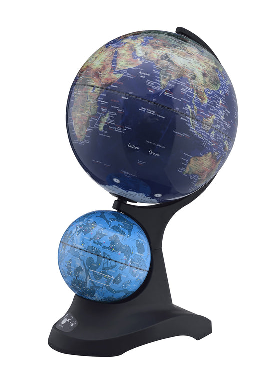 18" Blue Black And Navy Polyresin Dual Globe