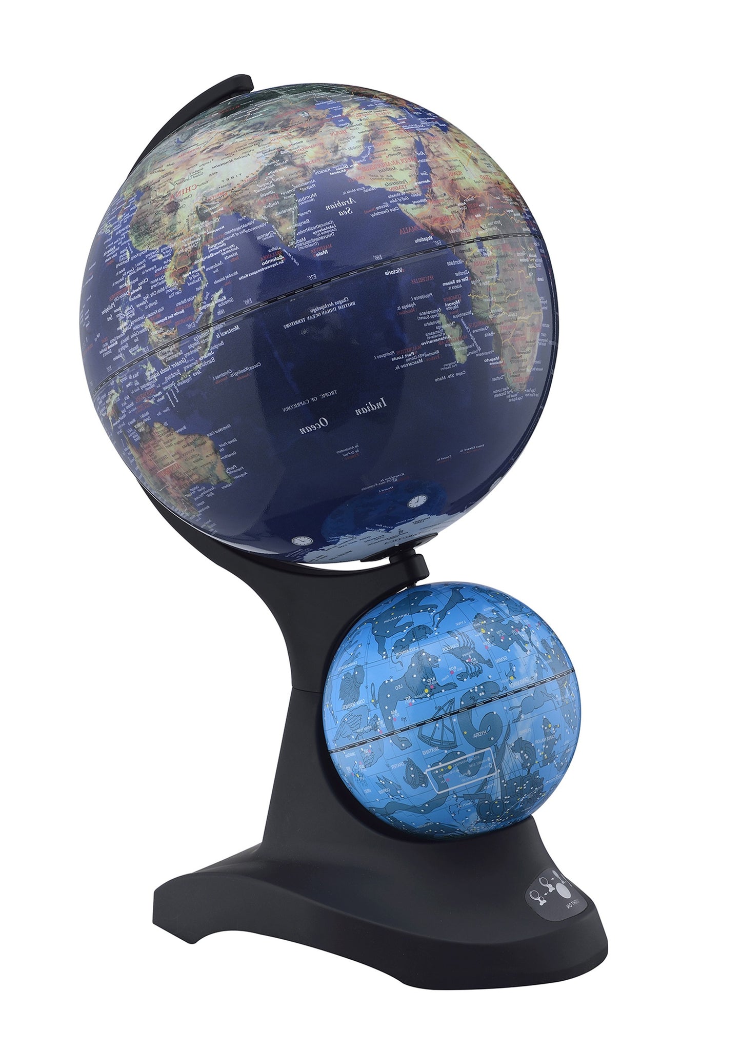 18" Blue Black And Navy Polyresin Dual Globe