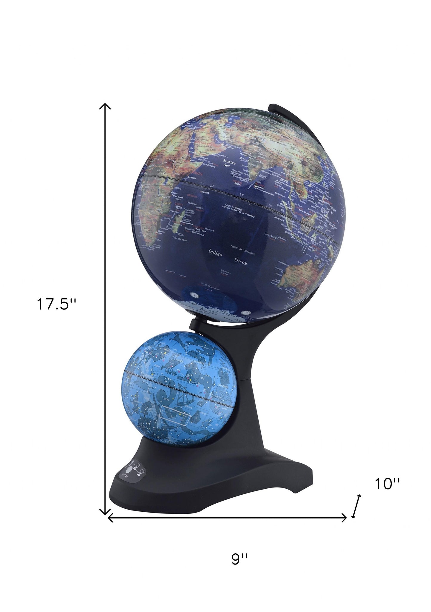 18" Blue Black And Navy Polyresin Dual Globe