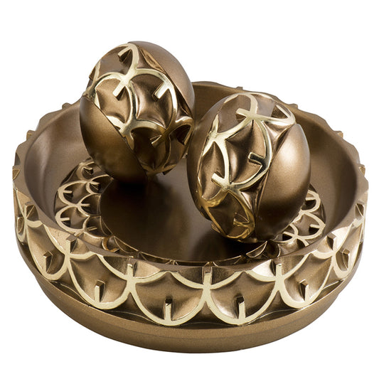 12" Gold Polyresin Decorative Bowl