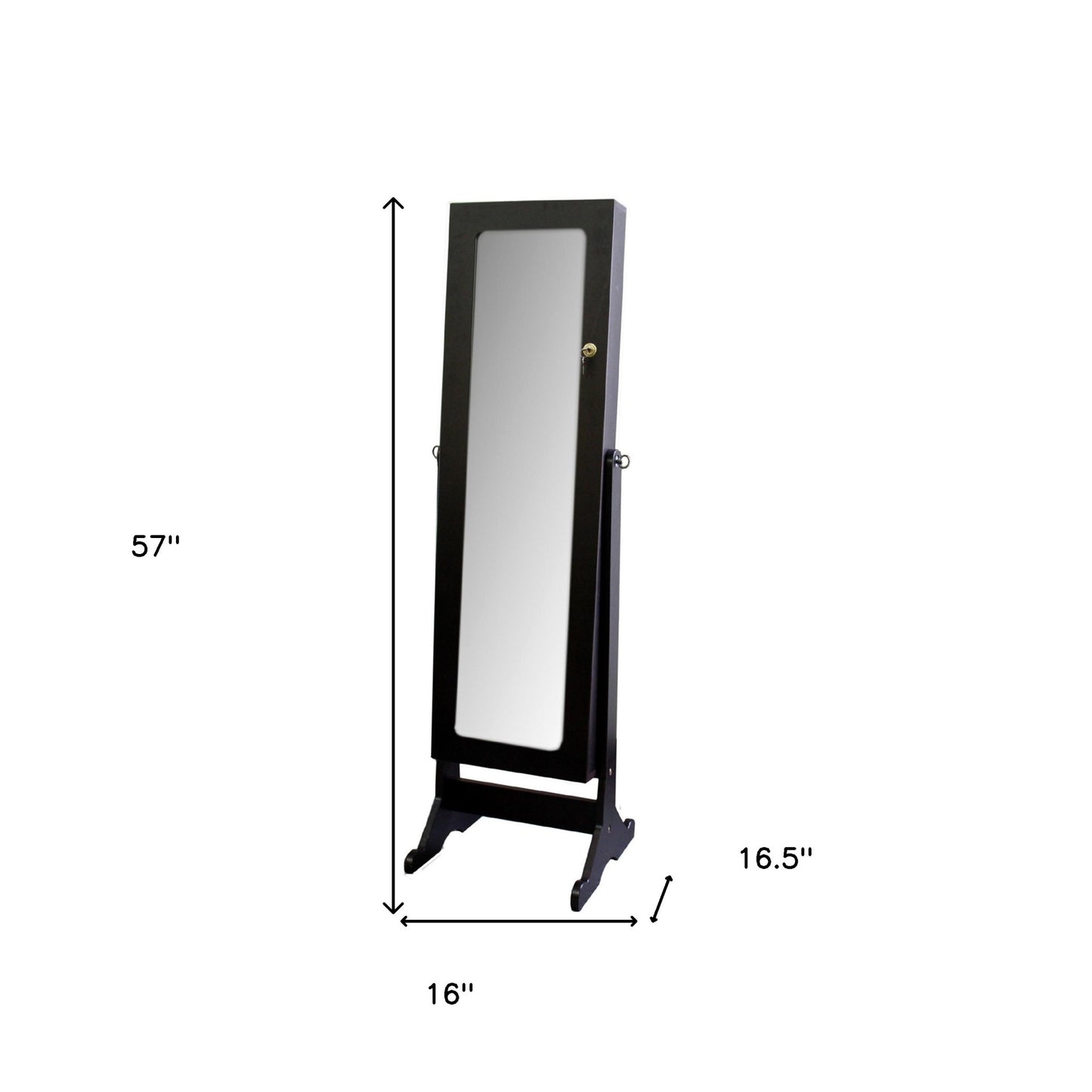 Brown Rectangle Cheval Standing Mirror