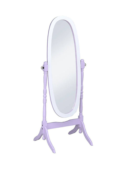 Purple Oval Cheval Standing Solid Wood Mirror