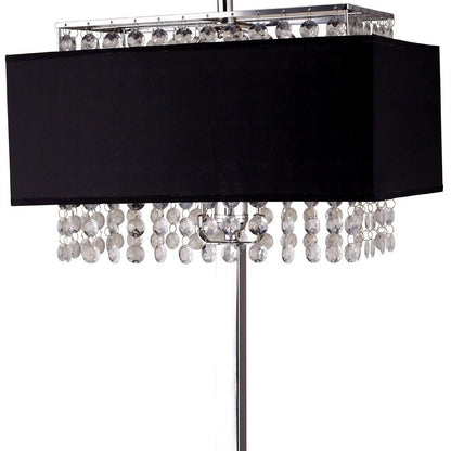 28" Silver Bedside Lamp With Shade