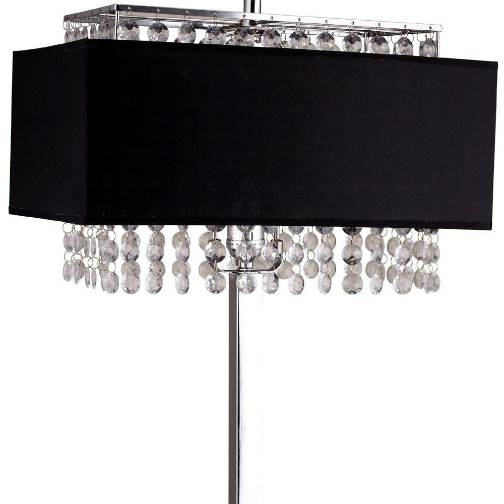 28" Silver Bedside Lamp With Shade