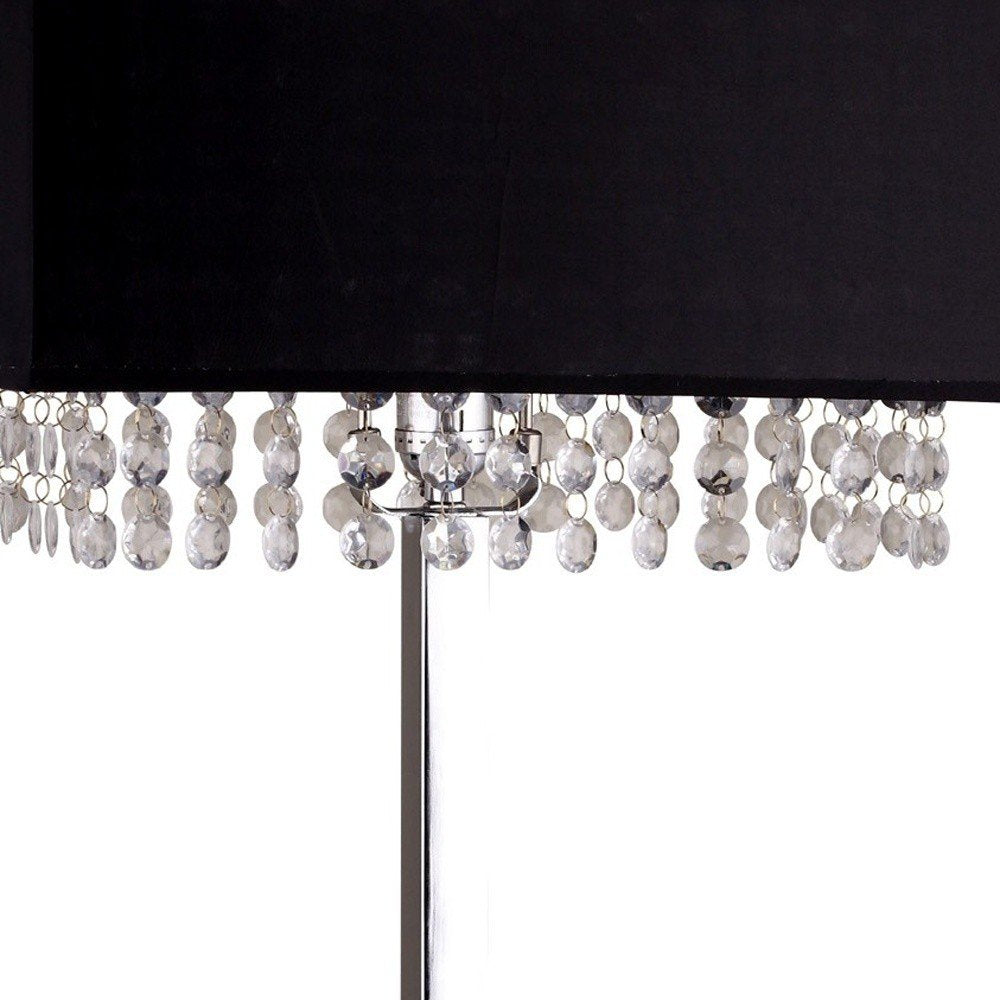 28" Silver Bedside Lamp With Shade