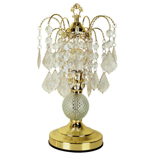 Vintage Gold Glass Chandelier Table Lamp