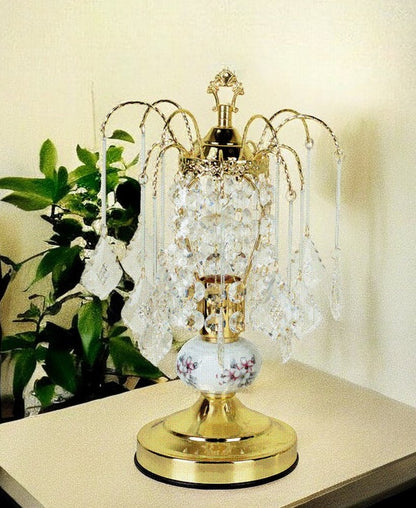 15" Gold Ceramic Bedside Table Lamp