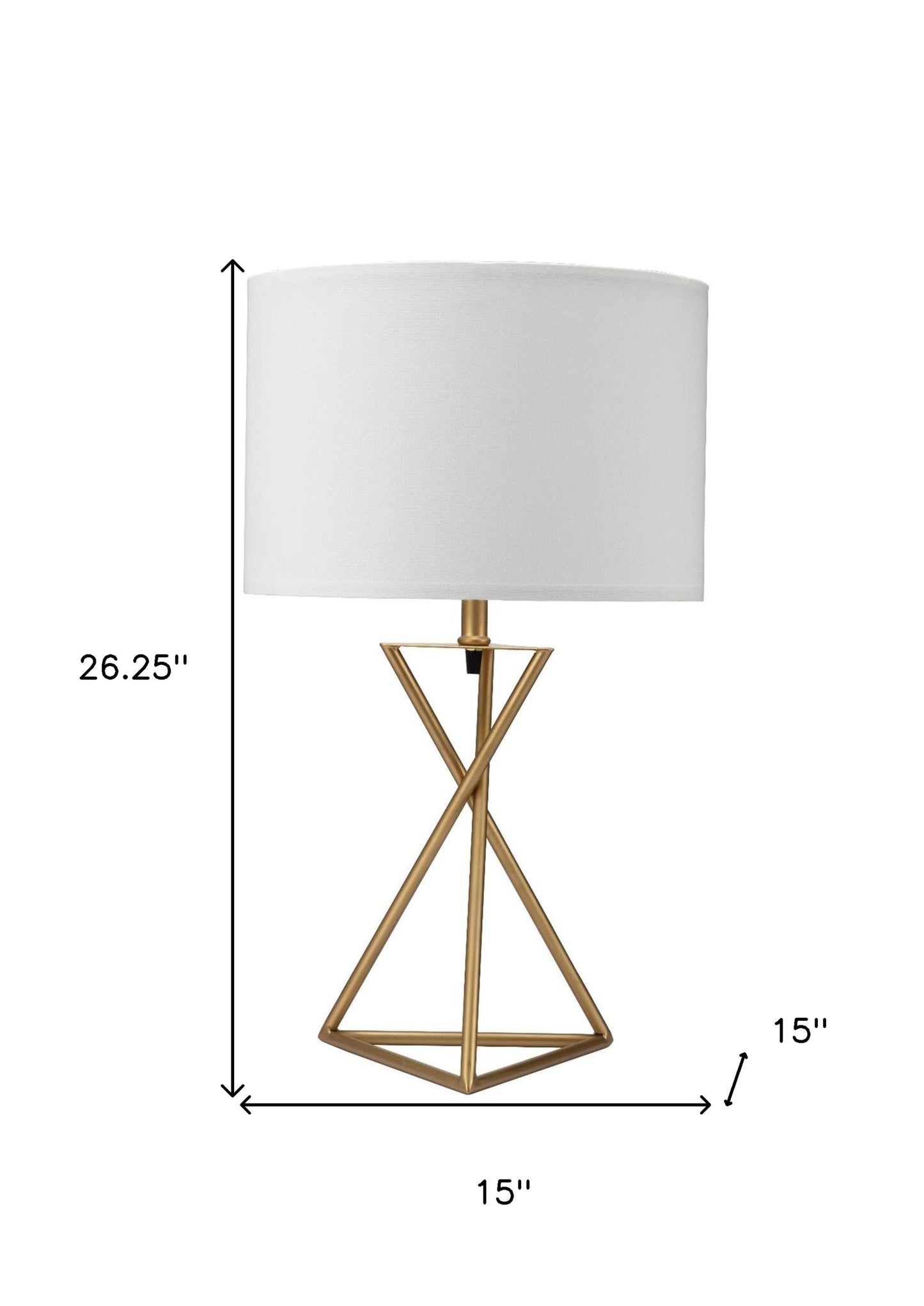 Contemporary Gold Geo Table Lamp with White Shade