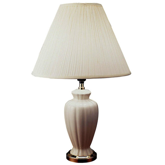 26" Gold Urn Bedside Lamp With Empire Shade
