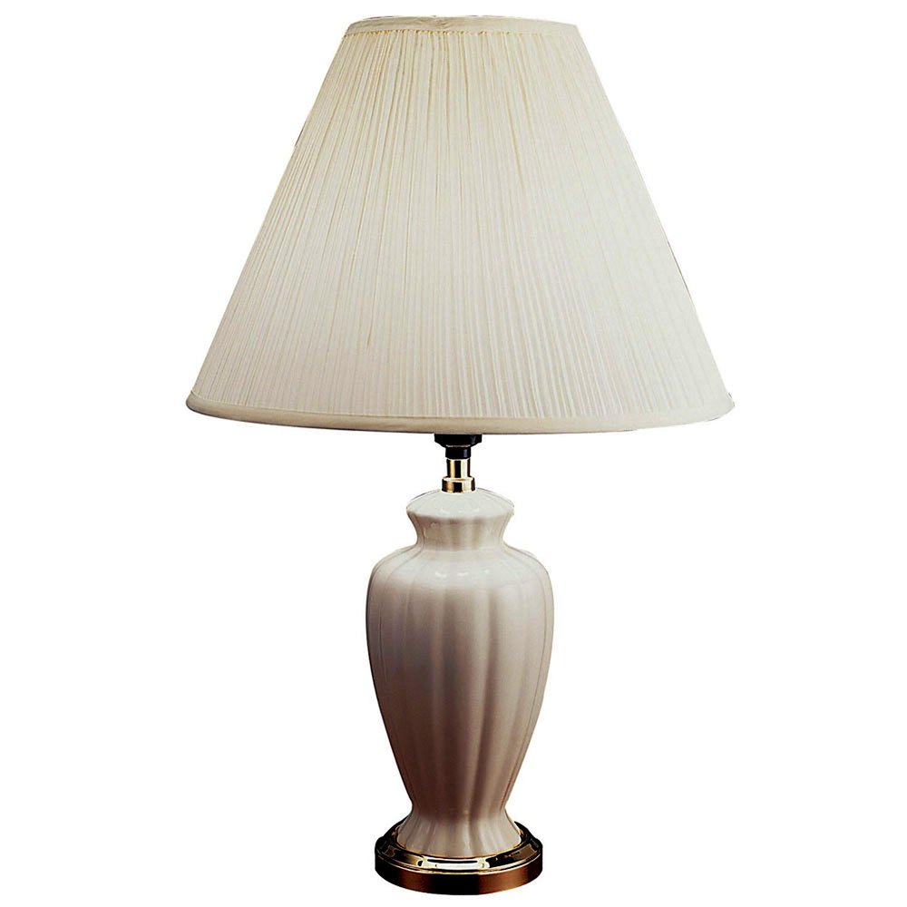 26" Gold Urn Bedside Lamp With Empire Shade