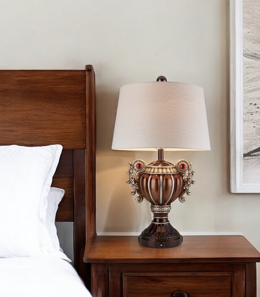 Tall Bronze Urn Shaped Table Lamp