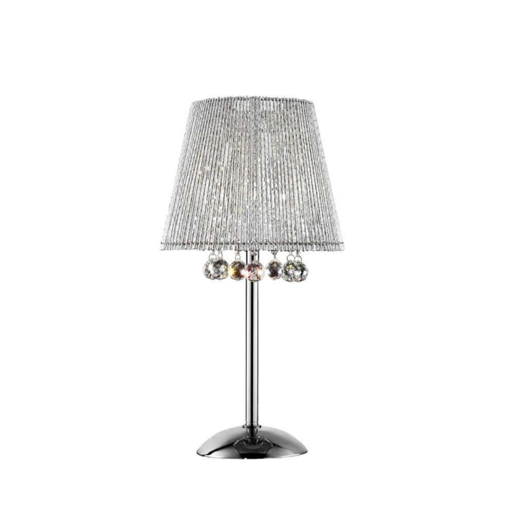 Dreamy Silver Table Lamp with Crystal Accents