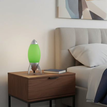 11" Green Acrylic Bedside Table Lamp With Green Shade